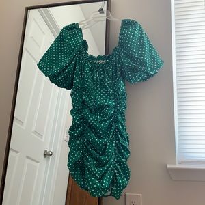 Polkadot dress with puffy sleeves